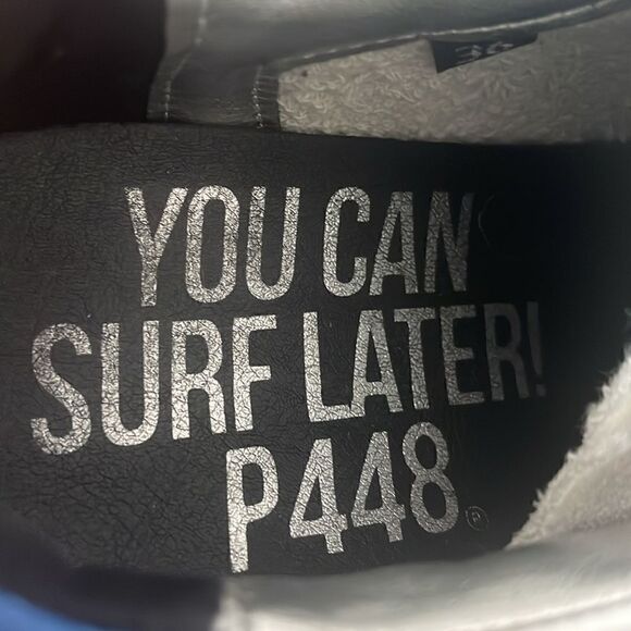 P448 You Can Surf Later White Leather Sneakers - Picture 7 of 8